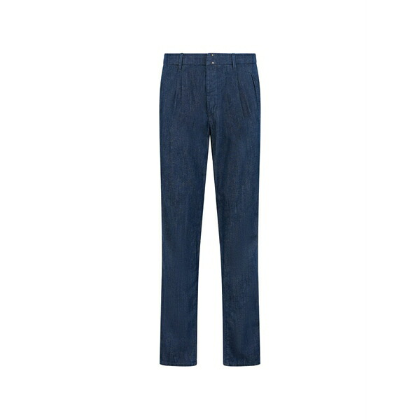 投げること御召しもの メンズ ジーンズズボン下 ボトムス Pleated denim trousers Blue