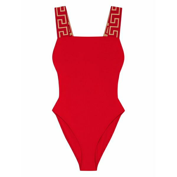 ヴェルサーチ レディース 衣裳 トップス Greca border one-piece swimsuit Red