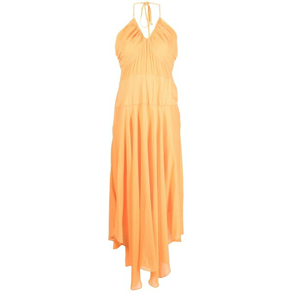 ダナ キャラン ニューヨーク州 レディース 衣裳 トップス Crinkle rayon maxi dress  Orange