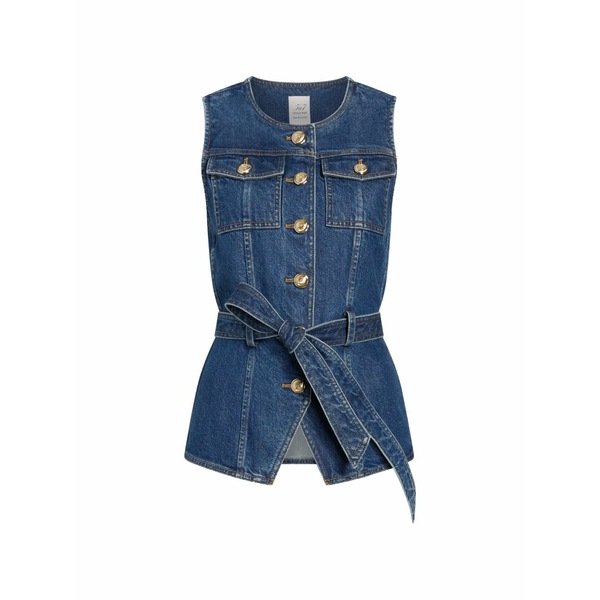 サンクアセプト レディース カットソー トップス Reenee button belted jean vest Blue
