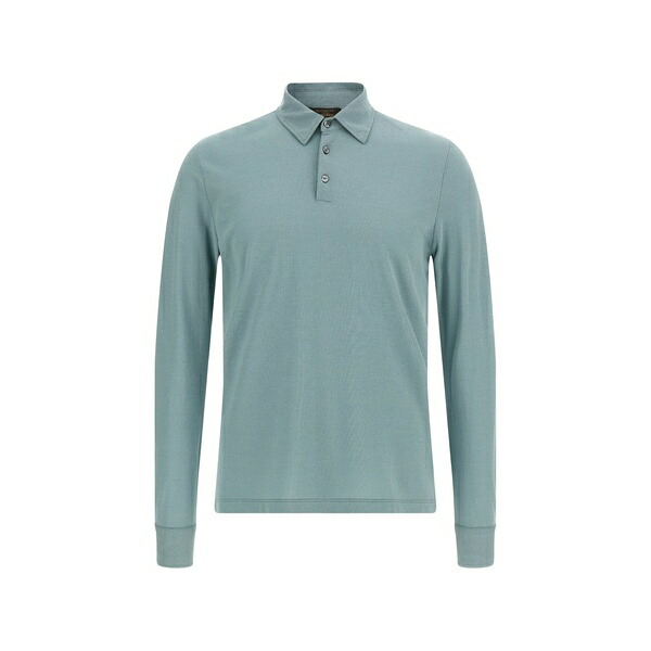 ザノーネ メンズ ポロシャツ トップス Long-sleeve polo shirt Blue|asty