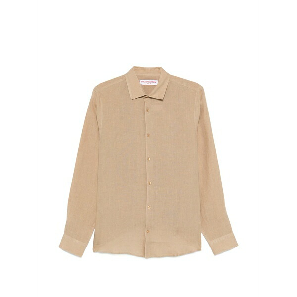 オール赤ちょうちん 赤銅色 メンズ ティーシャツ トップス Buttoned shirt Neutrals