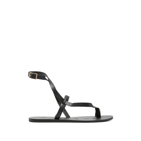 マネビ レディース サンダル シューズ Strap flat sandals Black