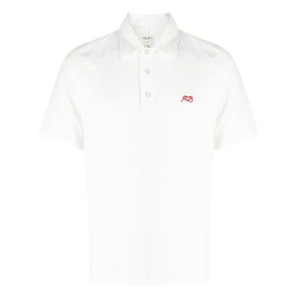 ラグアンドボーン メンズ スポーツシャツ トップス Logo-embroidered polo shirt White