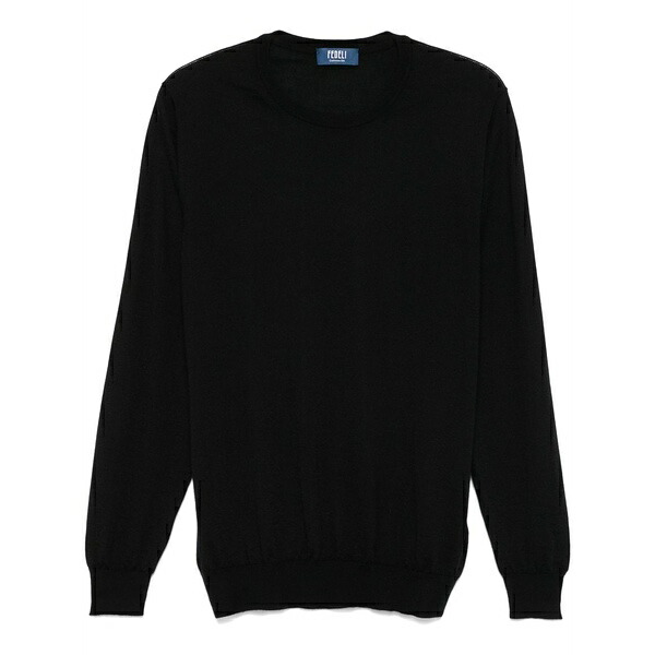 フェデーリ メンズ 編み物\u0026スウェーター アウター Seta sweater Black
