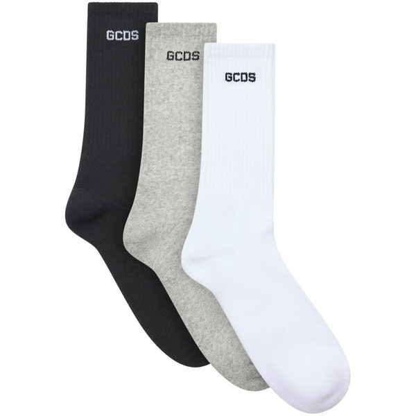 ジーシーディーエス メンズ ソックス アンダーお召しもの Essentials socks (pack of three) White