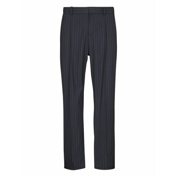バルマン メンズ 心地好いズボン下 ボトムス Pinstripe-pattern pleated trousers Blue