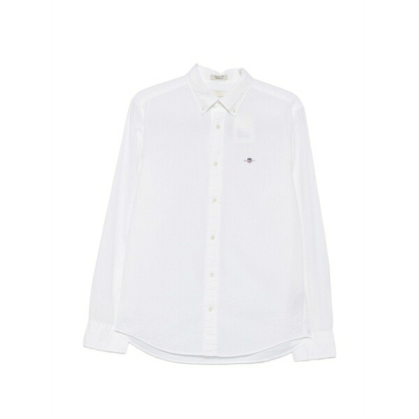 ガント メンズ プルオーバー トップス Seersucker button-fastening shirt White