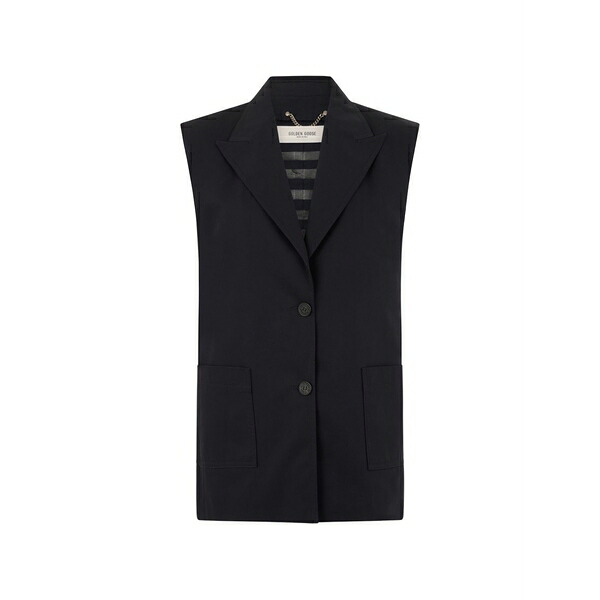 ゴールデングース レディース 上衣＆上衣 アウター Sleeveless notched-lapels gilet Black