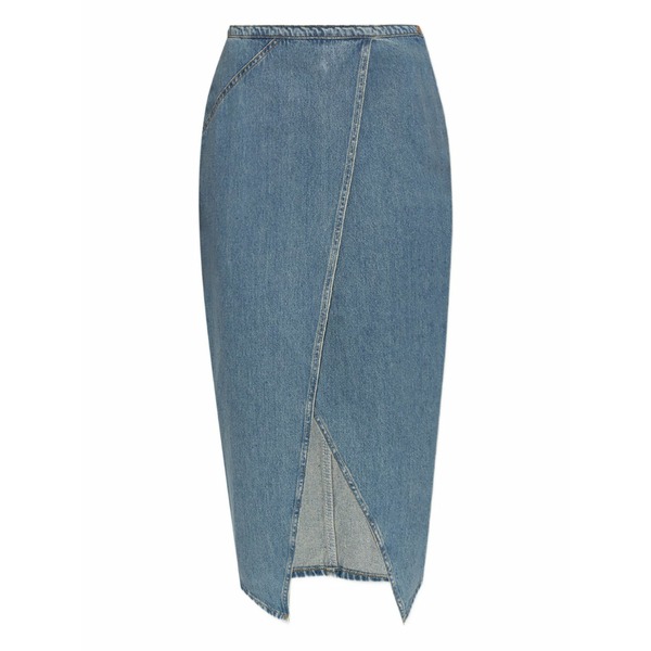 イロ レディース スコート ボトムス Asymmetric denim skirt Blue