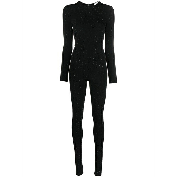 ニッサ レディース 衣裳 トップス Long-sleeve glitter-detail jumpsuit Black