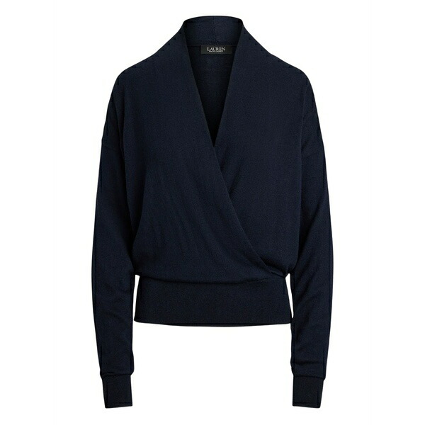 ラルフローレン レディース 編み物\u0026プルオーバー アウター Wrap cotton knitwear Blue