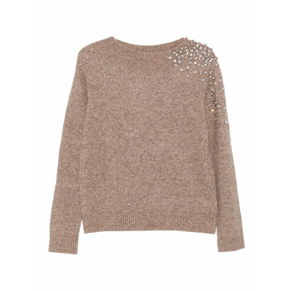 セブンティ レディース 編み物\u0026プルオーバー アウター Embellished-shoulder sweater Neutrals