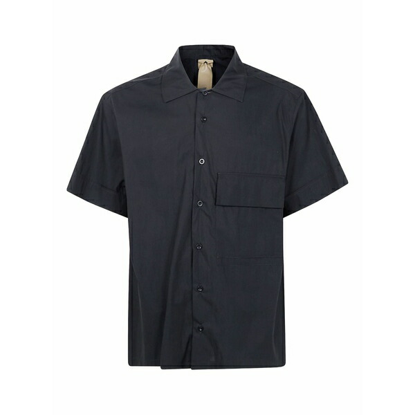 テンシー メンズ プルオーバー トップス Short-sleeve button-up shirt Black