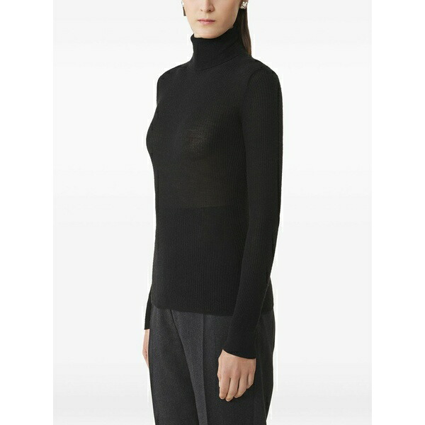 ランバン レディース 編み物\u0026スウェーター アウター Ribbed turtleneck sweater Black