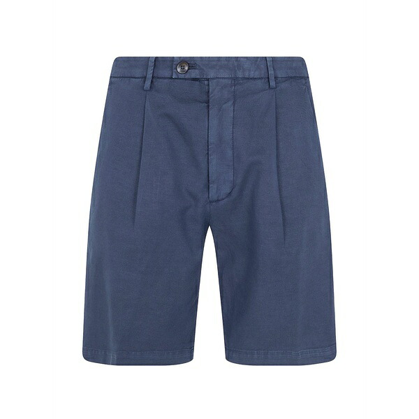 マイケル 電話を掛ける メンズ 心地よいズボン下 ボトムス Pleated linen shorts Blue