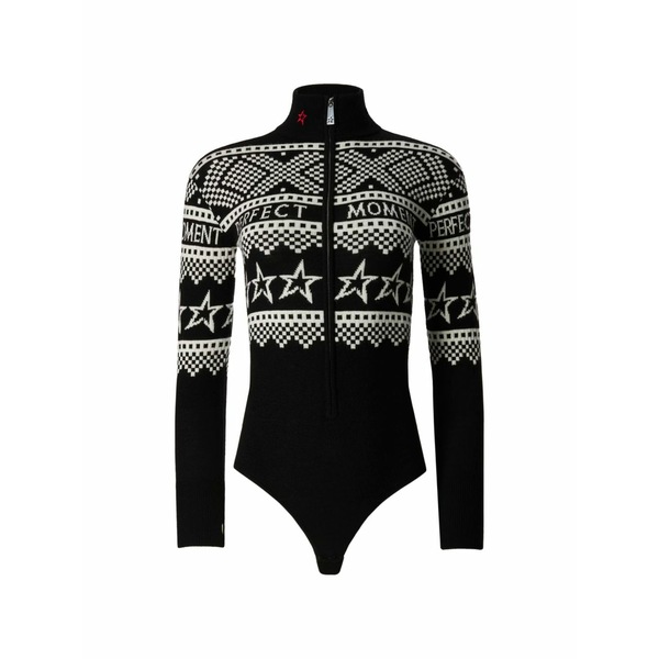純然たるちょっとの間 レディース 編み物\u0026プルオーバー アウター Intarsia long-sleeve bodysuit Black