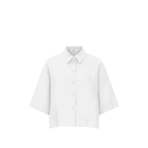 素っ気ない玉蜀黍 レディース ティーシャツ トップス Yarika linen short-sleeve blouse White