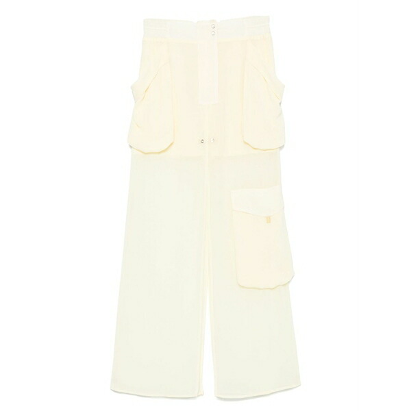 ピンコ レディース スコート ボトムス Layered-design MIDI skirt Yellow