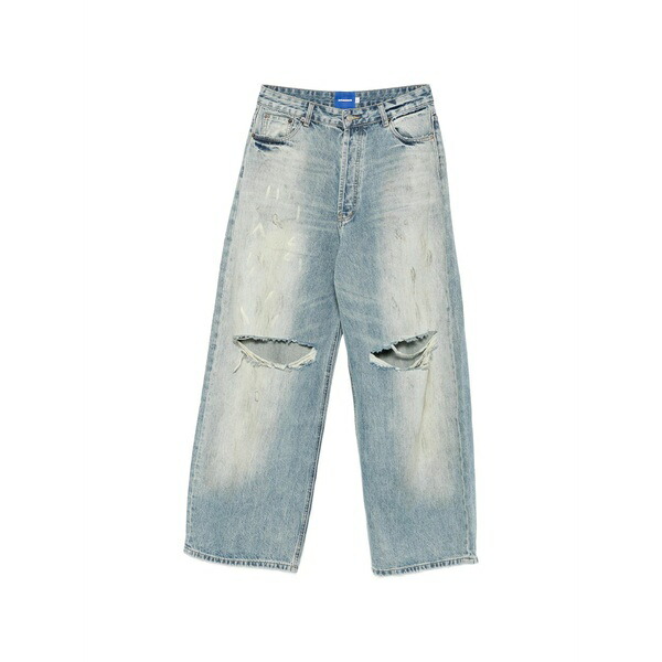ダガー メンズ ジーンズズボン下 ボトムス Distressed embroidered-logo jeans Blue