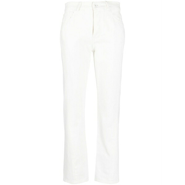 象牙色 レディース ジーンズズボン下 ボトムス Straight-leg cotton jeans White