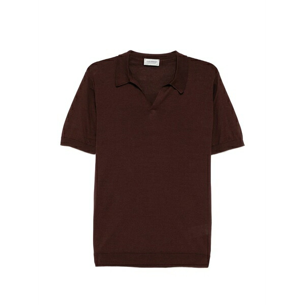 ジョンスメドレー メンズ ティーシャツ トップス Noah skipper collar shirt Brown