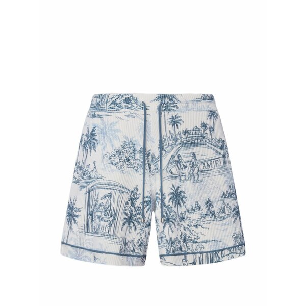 アミリ メンズ カジュアルパンツ ボトムス Palms-print shorts White|asty
