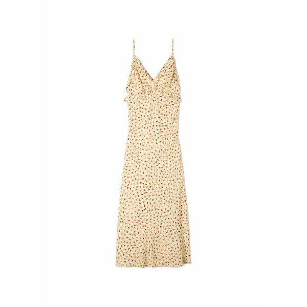 沙子ロ レディース 衣装 トップス Maxi ruffled-detail floral-print dress Neutrals
