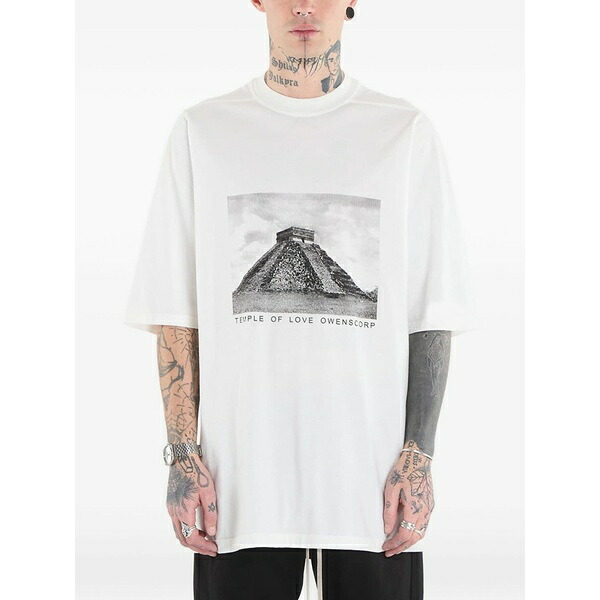 リックオウエンス メンズ プルオーバー トップス Jumbo ss cotton t-shirt White