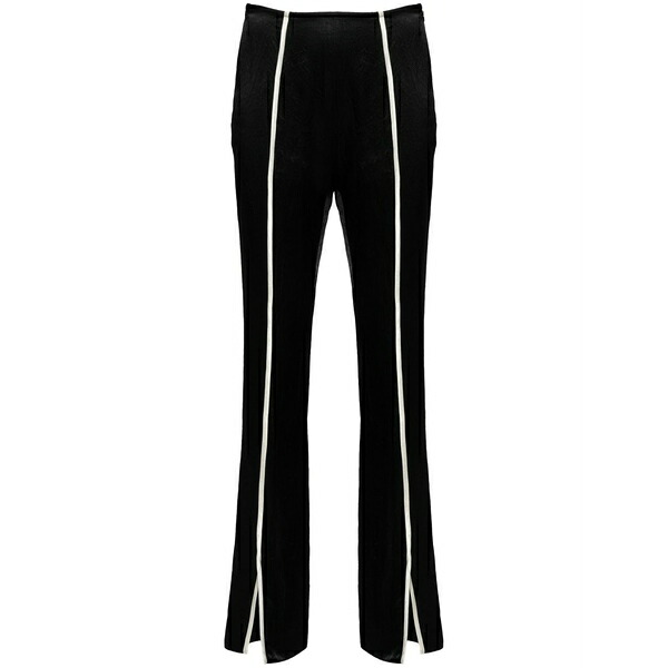 ナヌーシュカ レディース 心地よいズボン下 ボトムス Contrasting-trim slim trousers Black