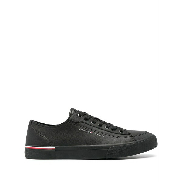 トミー ヒルフィガー メンズ スニーカー シューズ Logo-print sneakers Black