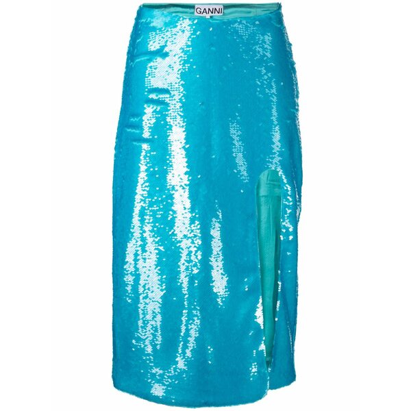 ガニー レディース スコート ボトムス Sequin-embellished MIDI skirt Blue