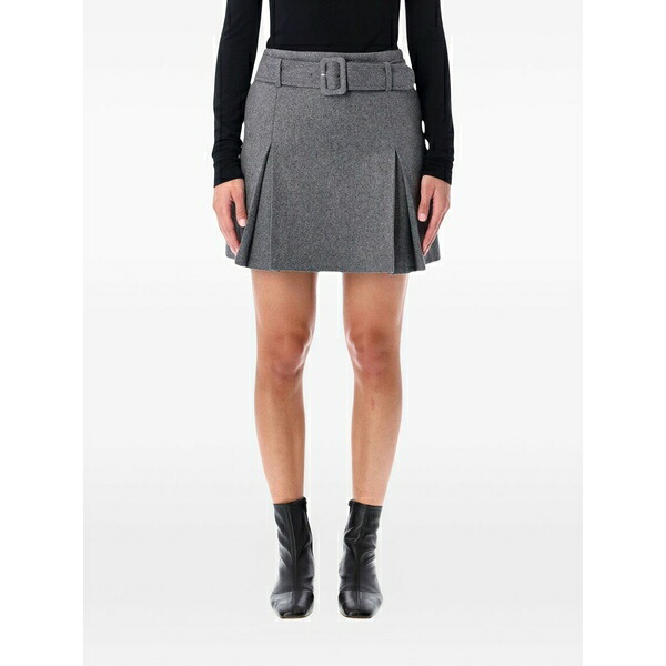 アーペーセー レディース スコート ボトムス Belted pleated mini skirt Grey