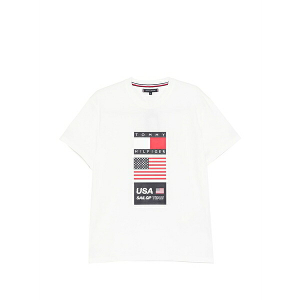 トミー ヒルフィガー メンズ ティーシャツ トップス Logo-print t-shirt White