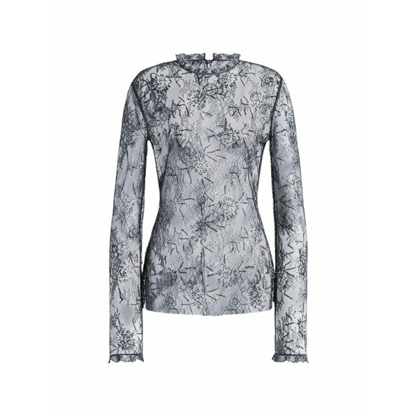 アルベルタ フェレッティ レディース プルオーバー トップス Embroidered sequin-embellished lace blouse Black