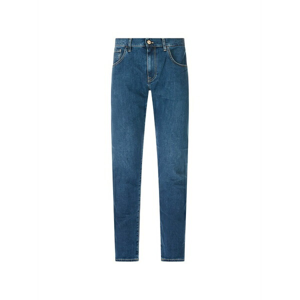 PTトリノ メンズ 心地好いズボン下 ボトムス Logo-patch jeans Blue