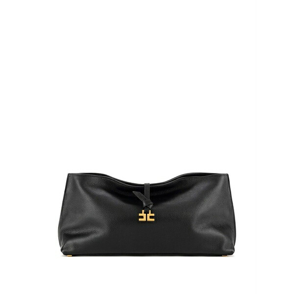 エリザベスフランキ レディース クラッチペダル御徒面子 御徒面子 Boulevard leather clutch bag  Black