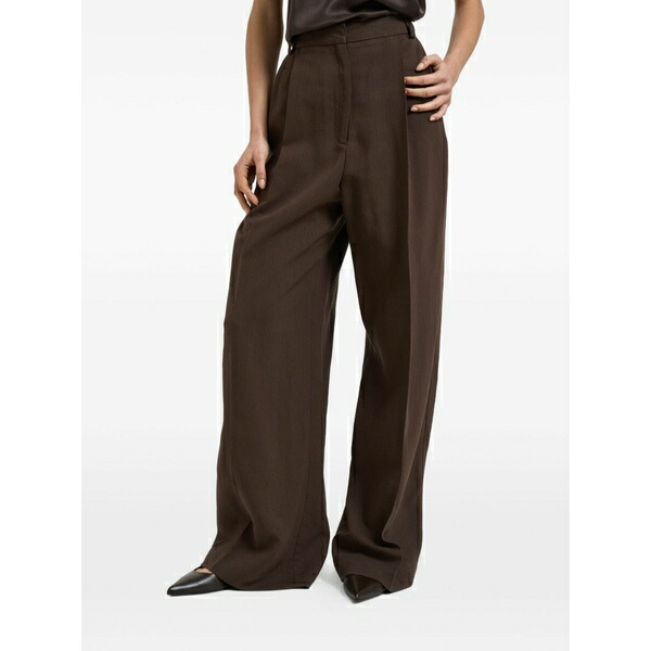 イロ レディース 心地よいズボン下 ボトムス Pleated trousers Brown