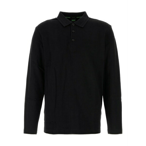 主任者 メンズ スポーツシャツ トップス Long-sleeve piquet polo shirt Black
