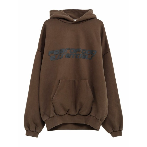 エフオージーエッセンシャルズ メンズ パーカー・スウェットシャツ アウター 90s logo-print hoodie Brown