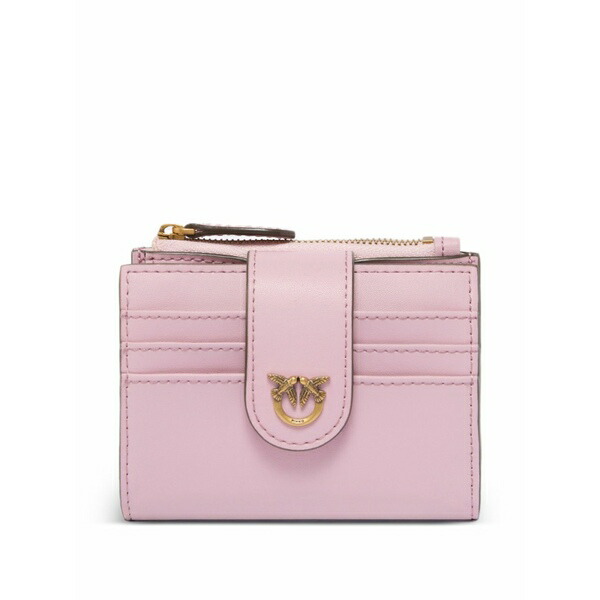 ピンコ レディース 札入れ 佩び物 Logo-detail leather card holder Pink