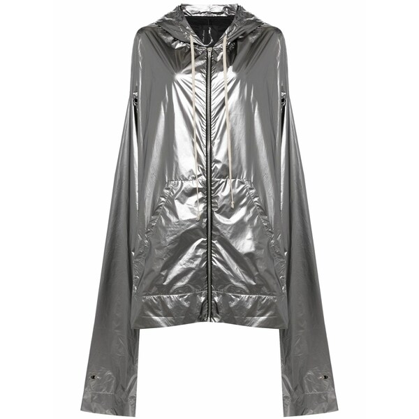 リックオウエンス レディース 上衣＆上衣 アウター X champion metallic hooded jacket  Silver