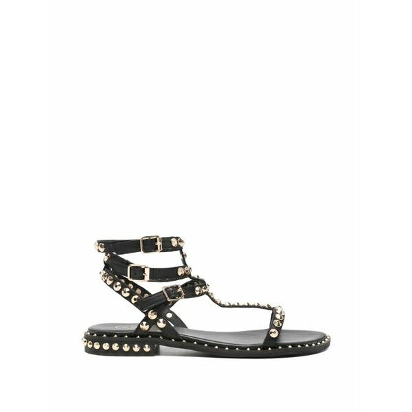 死灰 レディース サンダル シューズ Stud-embellished leather sandals Black