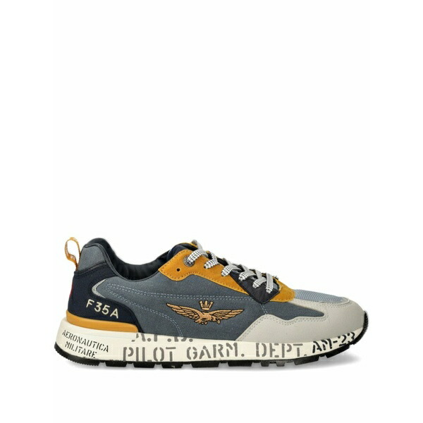アエロナウティカ ミリターレ メンズ スニーカー シューズ Logo-embroidered sneakers Grey