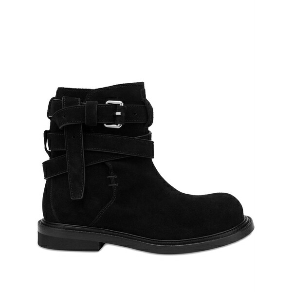 モスキーノ メンズ ブーツ シューズ Buckle-embellished ankle boots Black