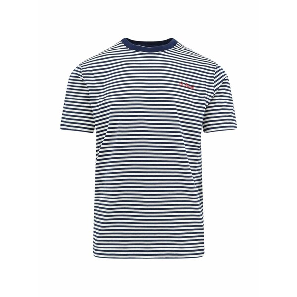 エムシーツーセイントバース メンズ Tシャツ トップス Portofino striped embroidered-logo t-shirt Blue|asty