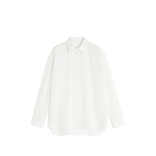 メゾン キツネ レディース シャツ トップス Buttoned textured shirt White|asty