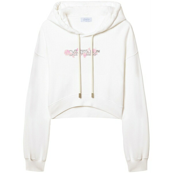 象牙色 レディース パーカー・スウェットシャツ アウター Bookish roses hoodie White