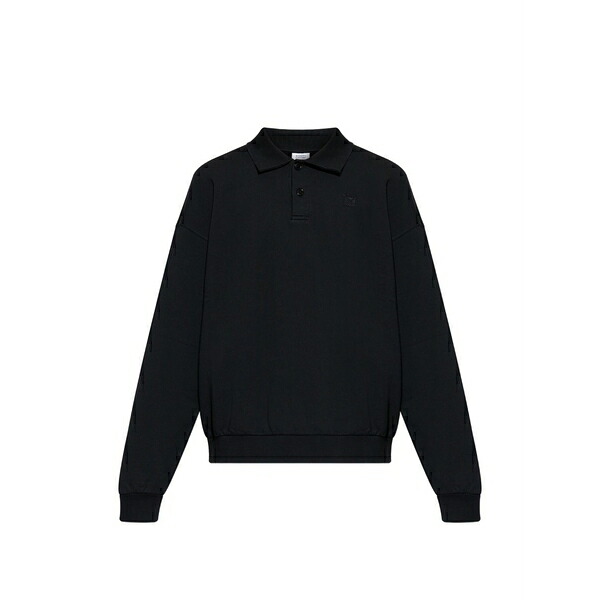 ヴェトモン メンズ スポーツシャツ トップス Long-sleeve buttoned polo shirt Black