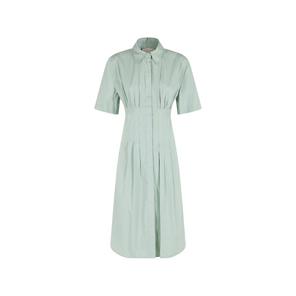 セミクチュール レディース ワンピース トップス Sandra midi collared pleated dress Green｜asty